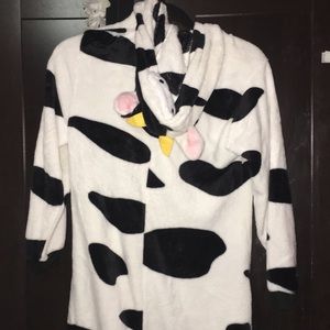 Cow Onesie Hoodie Tail Zipper Bottom